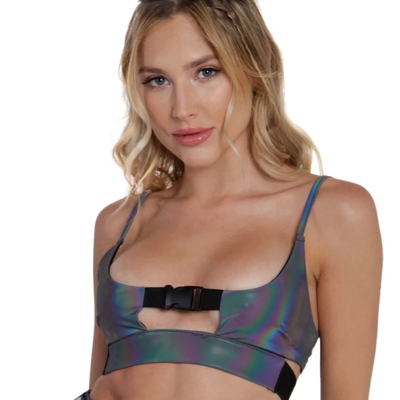 ✨ NEW✨ iHeartRaves Rainbow Reflective Top - Picture 2 of 6